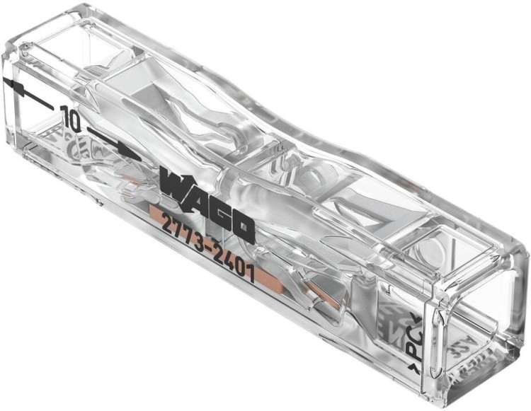 Szybkozłączka przelotowa uniwersalna LINKA/DRUT 2x 0,2-4mm2 WAGO 2773-2401 (Paczka 100szt.)
