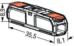 Szybkozłączka przelotowa uniwersalna LINKA/DRUT 2x 0,2-4mm2 WAGO 221-2411 (Paczka 60szt.)